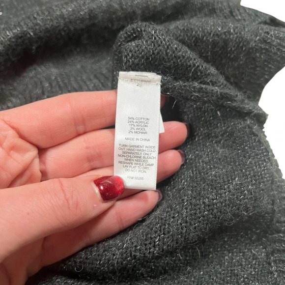 Express Mohair Grommet / Eyelet Detail Sweater - Charcoal Gray - Size Small - Picture 7 of 9